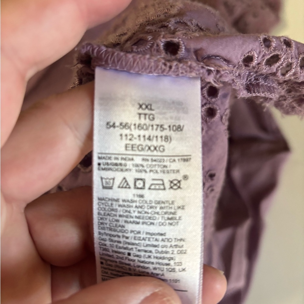 GAP Purple Eyelet Midi Dress - Picture 5 of 7